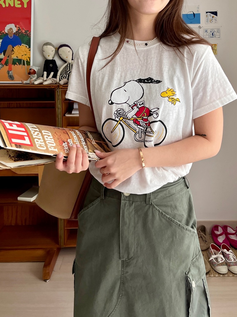 AT NOTE東大門㊣直郵女裝新品職業休閑25春夏人氣T恤史努比AT NOTET恤