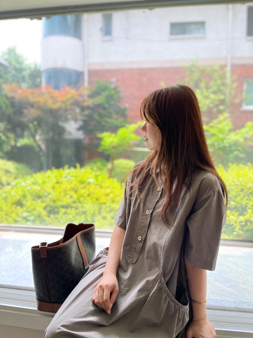 AT NOTE韓國代購㊣女士新款25春夏職業推薦連衣裙口袋棉質AT NOTE連衣裙