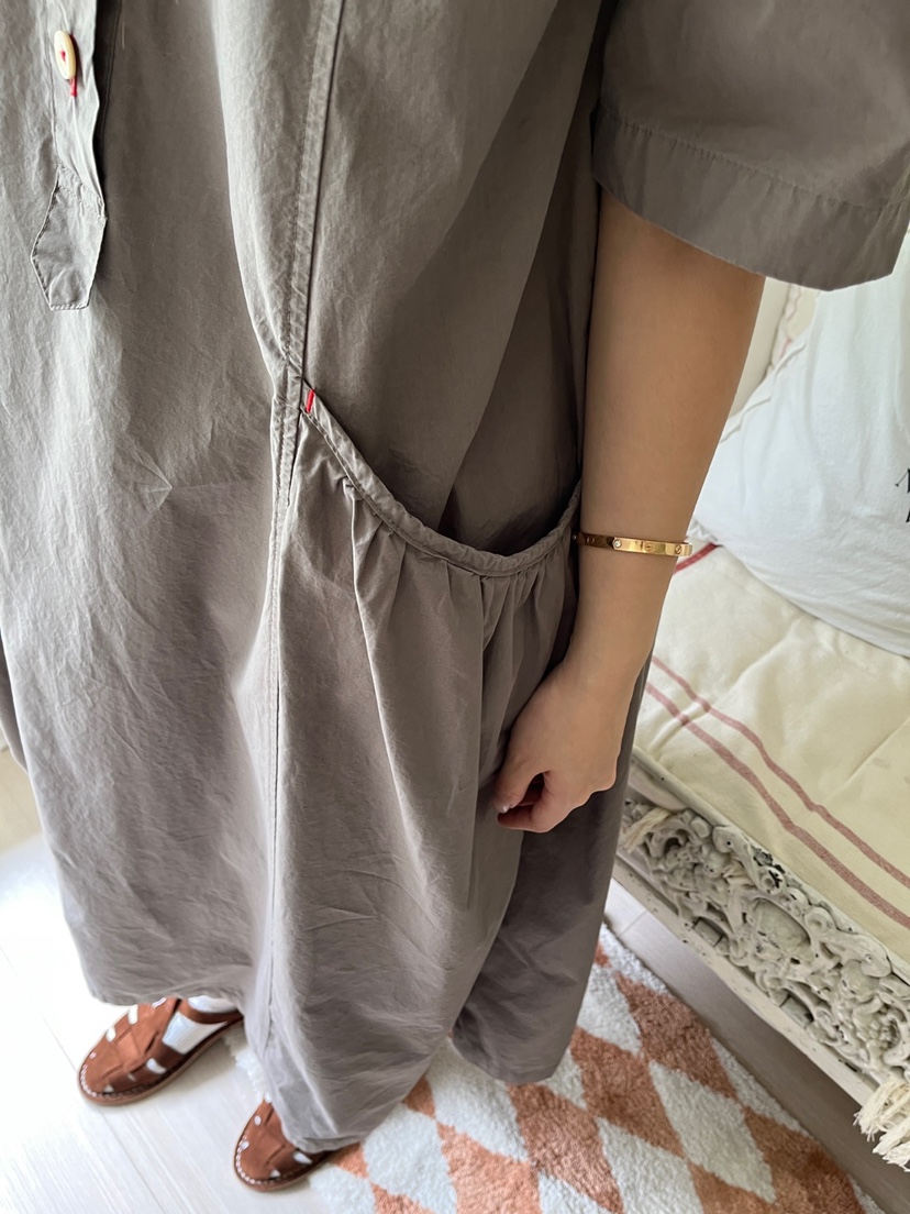 AT NOTE韓國代購㊣女士新款25春夏職業推薦連衣裙口袋棉質AT NOTE連衣裙