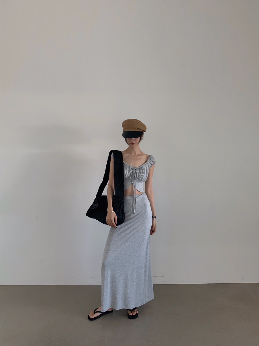VERANDA韓國代購㊣女士新款推薦時尚25春夏休閑職業熱賣長裙VERANDA長裙