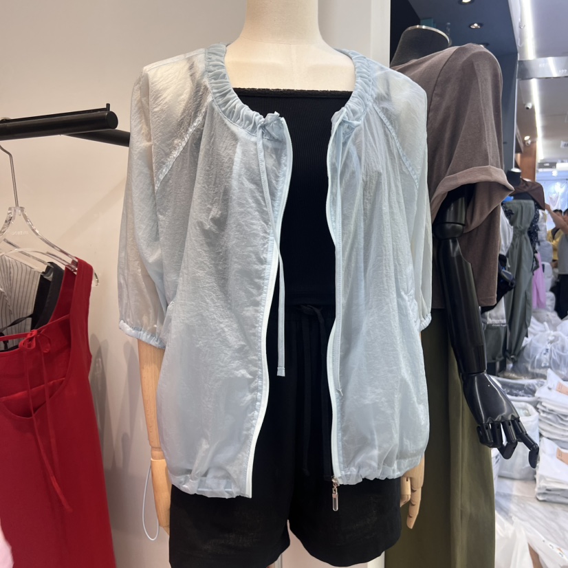 RIVEROOM東大門㊣實拍女裝新品職業25春夏休閑襯衫蕾絲衫尼龍RIVEROOM襯衫/蕾絲衫圖色2