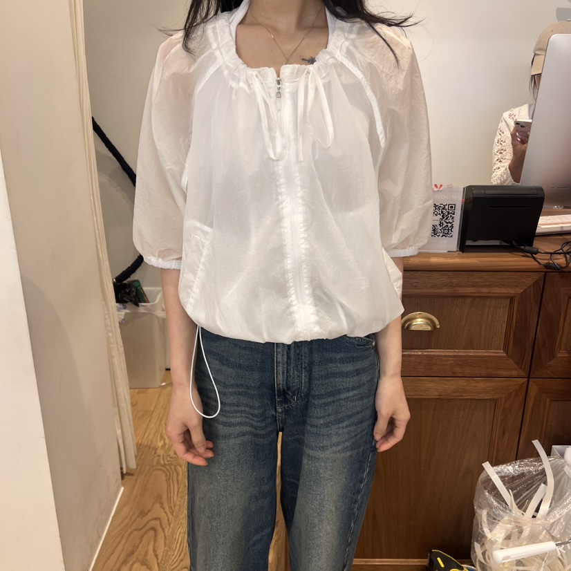 RIVEROOM東大門㊣實拍女裝新品職業25春夏休閑襯衫蕾絲衫尼龍RIVEROOM襯衫/蕾絲衫圖色3