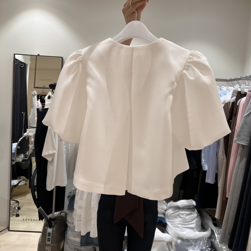 LOVE SOME東大門㊣代購女士新品休閑推薦真品夾克泡泡袖緞面LOVE SOME夾克