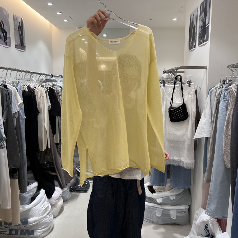 THE REST東大門㊣實拍女裝新品職業25春夏休閑時尚針織衫亞麻THE REST/UNNOEUD針織衫圖色2