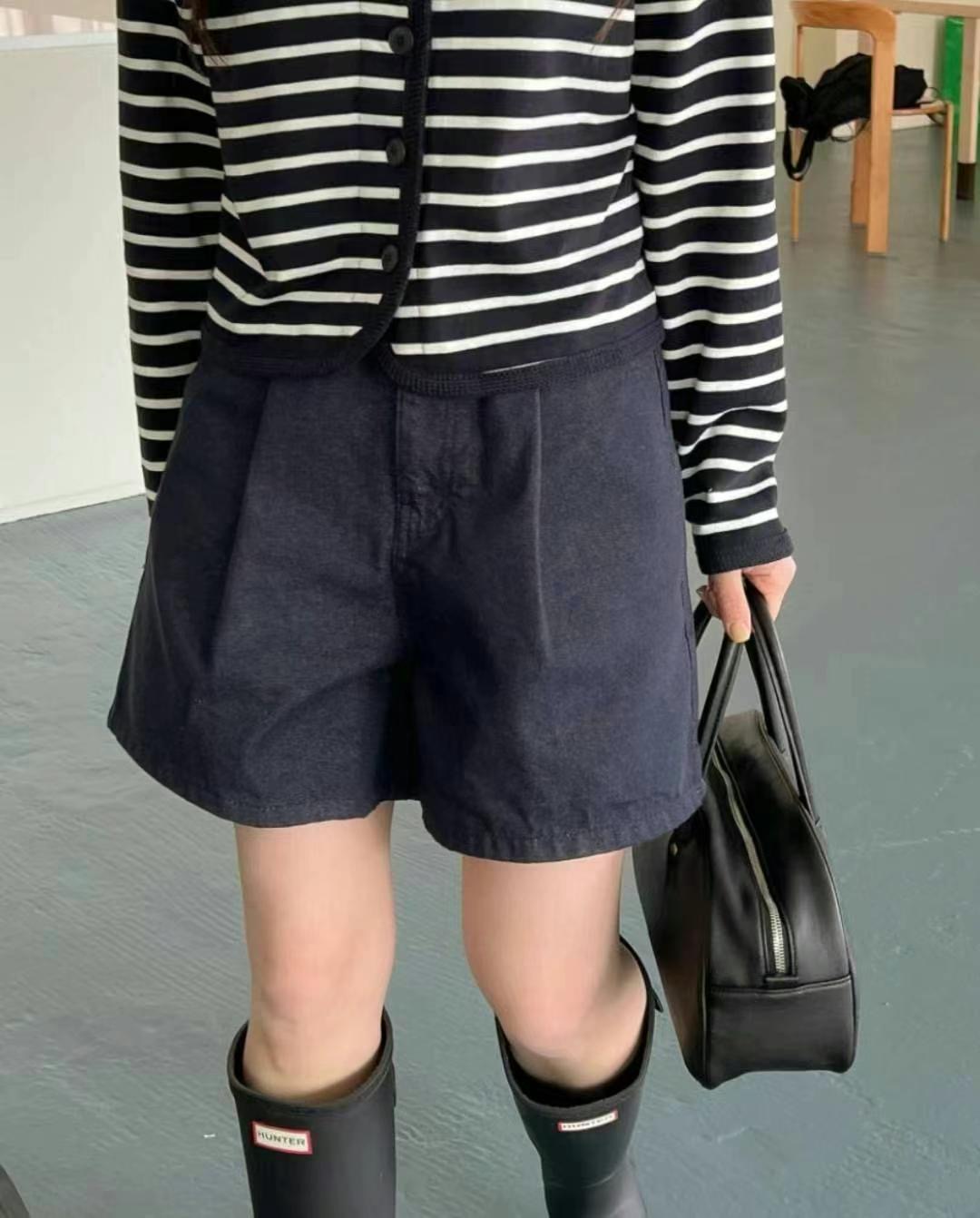 GAMGAK東大門㊣實拍女士新品熱賣休閑真品25春夏職業短褲褶皺GAMGAK短褲圖色2