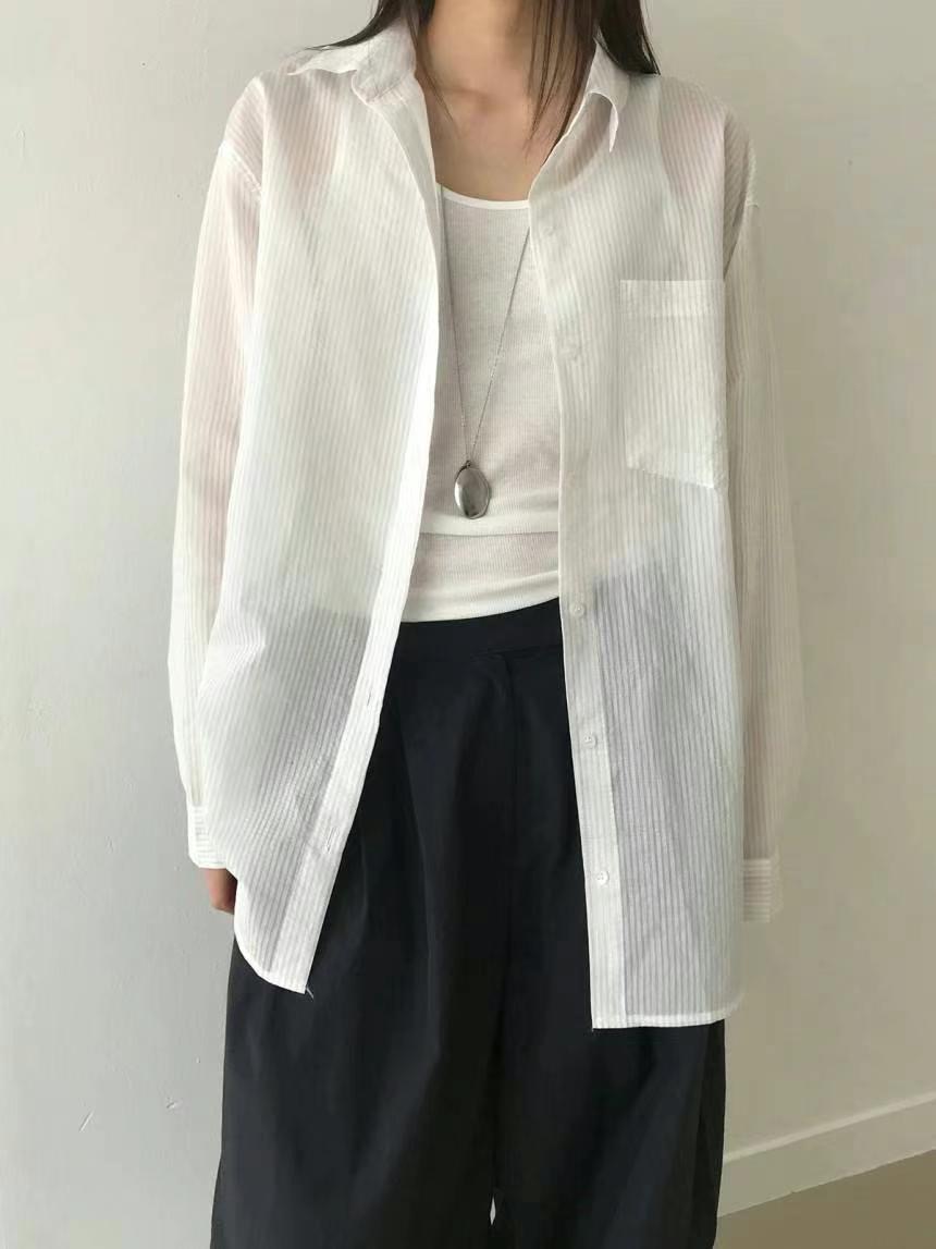 GAMGAK東大門㊣直郵女士新品25春夏職業人氣休閑襯衫蕾絲衫GAMGAK襯衫/蕾絲衫圖色2