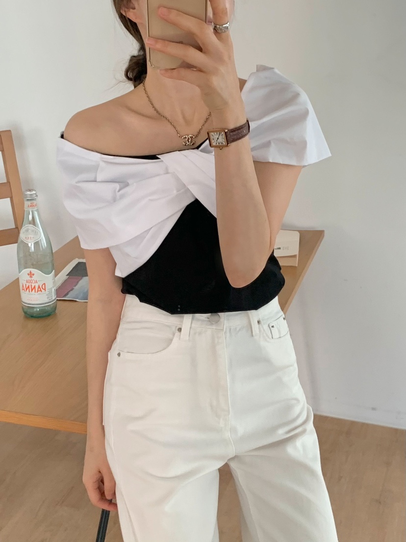 CRONG韓國代購㊣女士新款推薦人氣25春夏休閑真品襯衫蕾絲衫CRONG襯衫/蕾絲衫