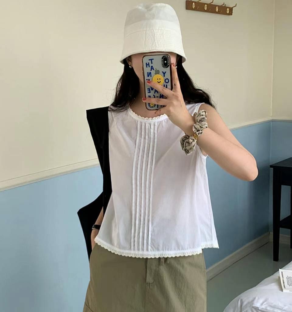 GAMGAK韓國直郵㊣女裝新品人氣職業熱賣25春夏休閑襯衫蕾絲衫GAMGAK襯衫/蕾絲衫圖色2