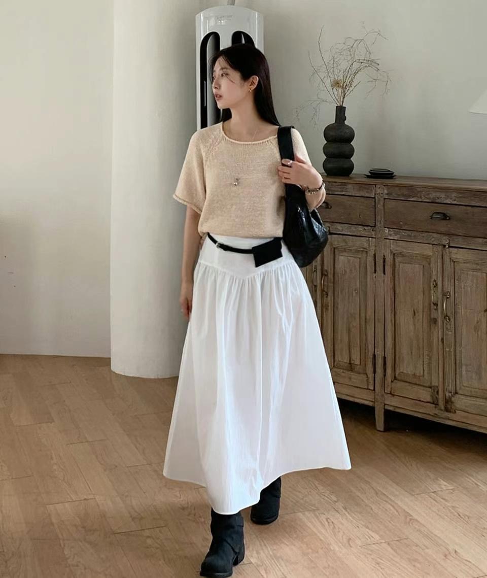 GAMGAK東大門㊣代購女裝新品時尚25春夏半身裙中短裙不含腰帶GAMGAK半身裙/中短裙