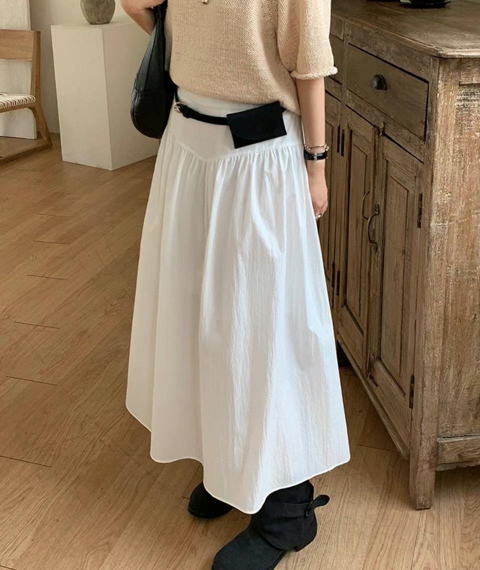 GAMGAK東大門㊣代購女裝新品時尚25春夏半身裙中短裙不含腰帶GAMGAK半身裙/中短裙