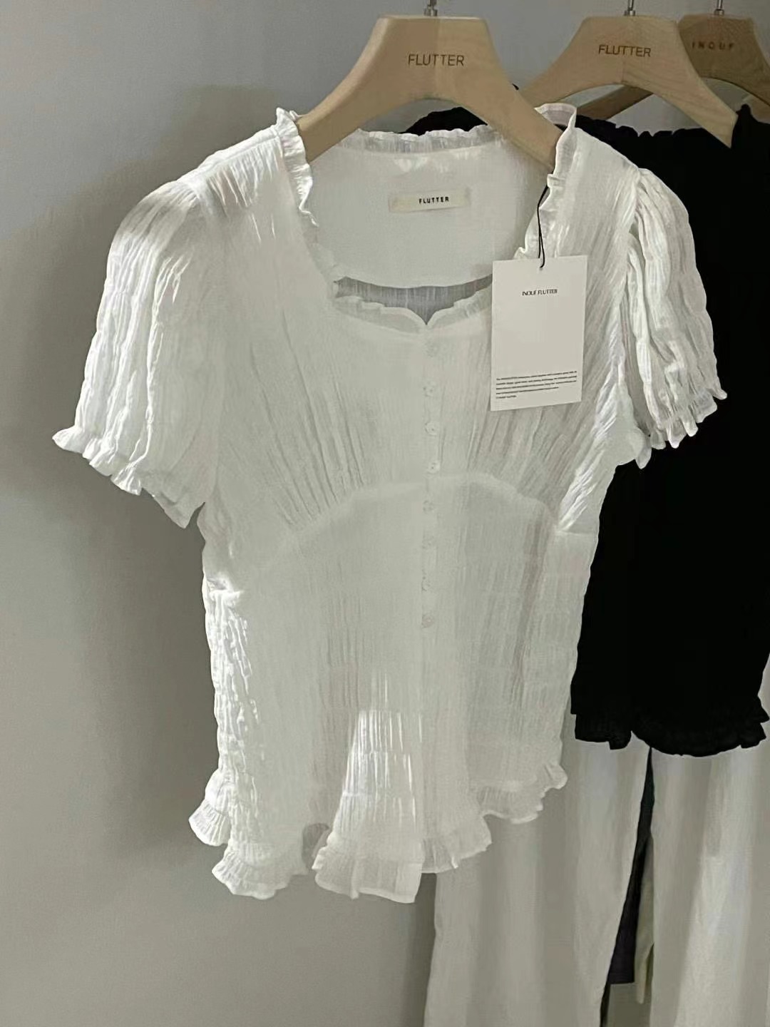 FLUTTER東大門㊣實拍女士新品推薦25春夏熱賣人氣襯衫蕾絲衫FLUTTER/INOUF襯衫/蕾絲衫
