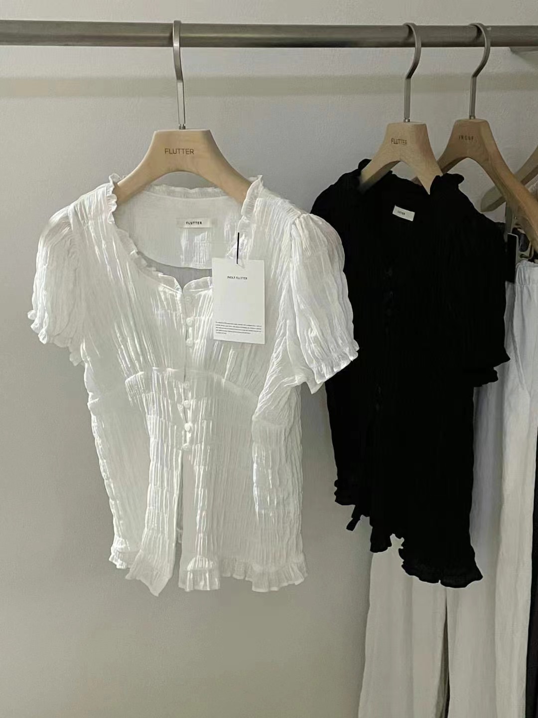 FLUTTER東大門㊣實拍女士新品推薦25春夏熱賣人氣襯衫蕾絲衫FLUTTER/INOUF襯衫/蕾絲衫圖色2左二色