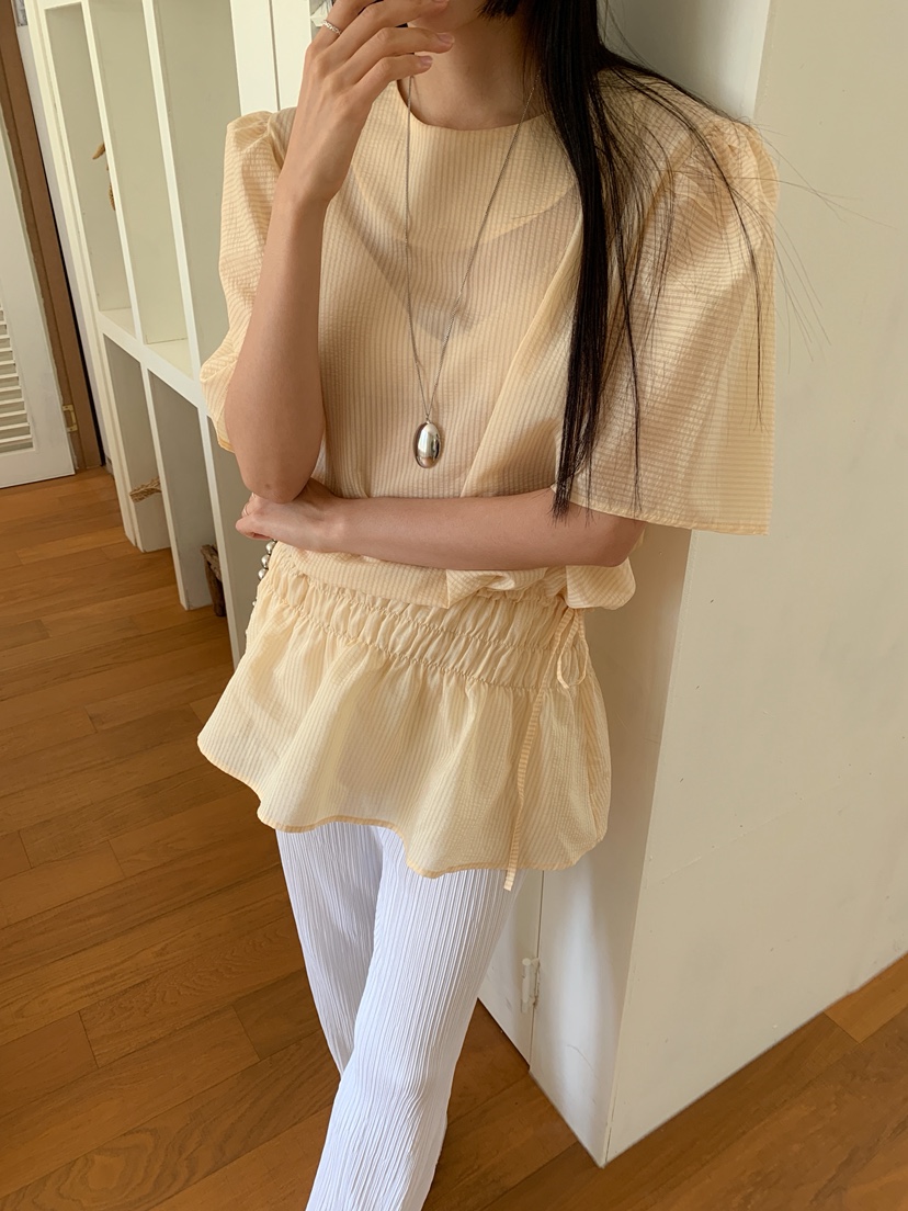 GOYOU韓國直郵㊣女裝新款25春夏熱賣職業休閑人氣襯衫蕾絲衫de goyou襯衫/蕾絲衫