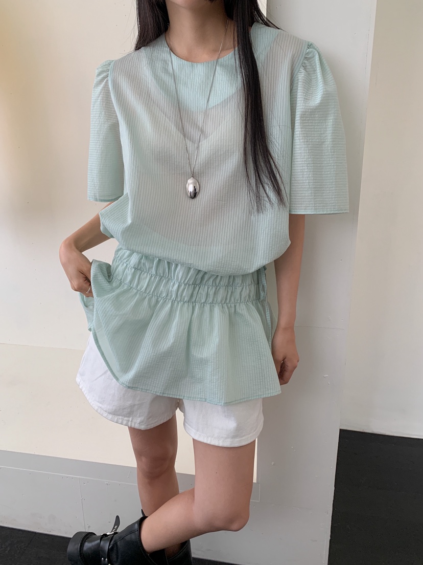 GOYOU韓國直郵㊣女裝新款25春夏熱賣職業休閑人氣襯衫蕾絲衫de goyou襯衫/蕾絲衫圖色2