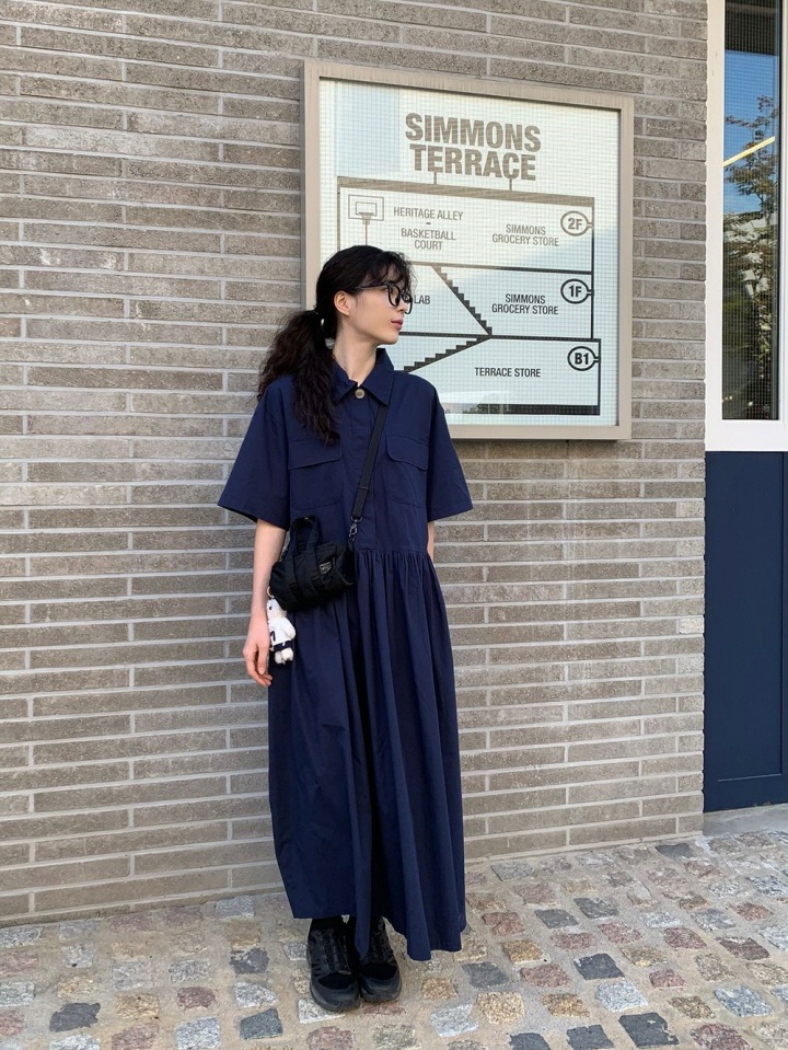 SHOTGUN韓國代購㊣女士新款25春夏推薦人氣熱賣職業休閑連衣裙SHOTGUN連衣裙
