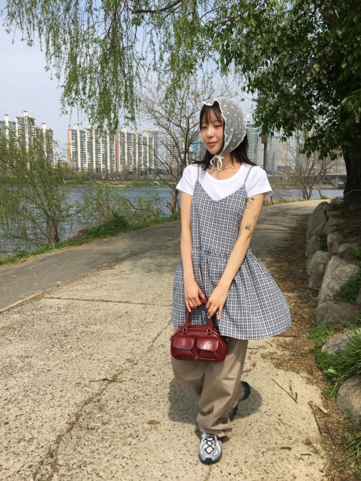SHOTGUN韓國代購㊣女裝新品休閑25春夏熱賣推薦真品時尚連衣裙SHOTGUN連衣裙