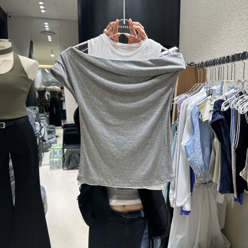 LESSEN韓國直郵㊣女士新款時尚人氣推薦25春夏休閑職業真品T恤LESSENT恤圖色3