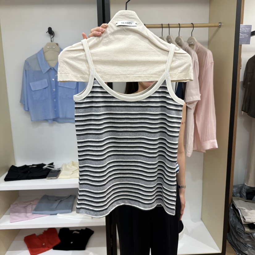 MUYBIEN東大門㊣代購女裝新品真品職業推薦人氣熱賣吊帶背心MUYBIEN吊帶/背心圖色2