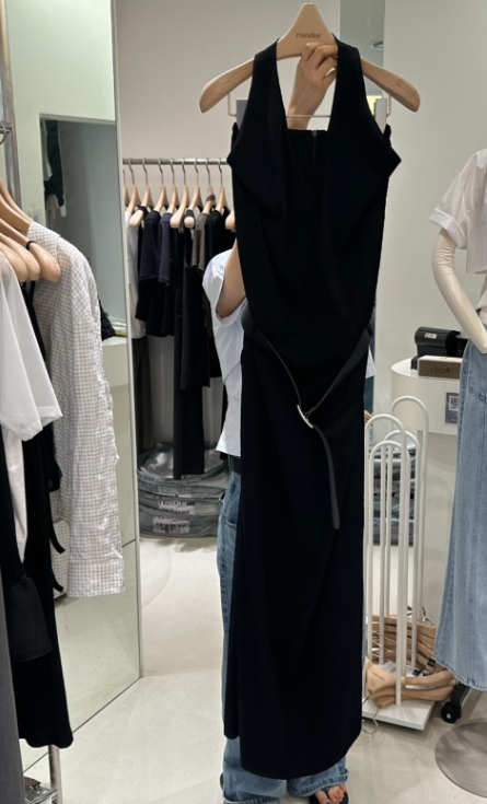 RENDER東大門㊣實拍女士新品時尚推薦真品連衣裙不含腰帶超長RENDER連衣裙圖色2