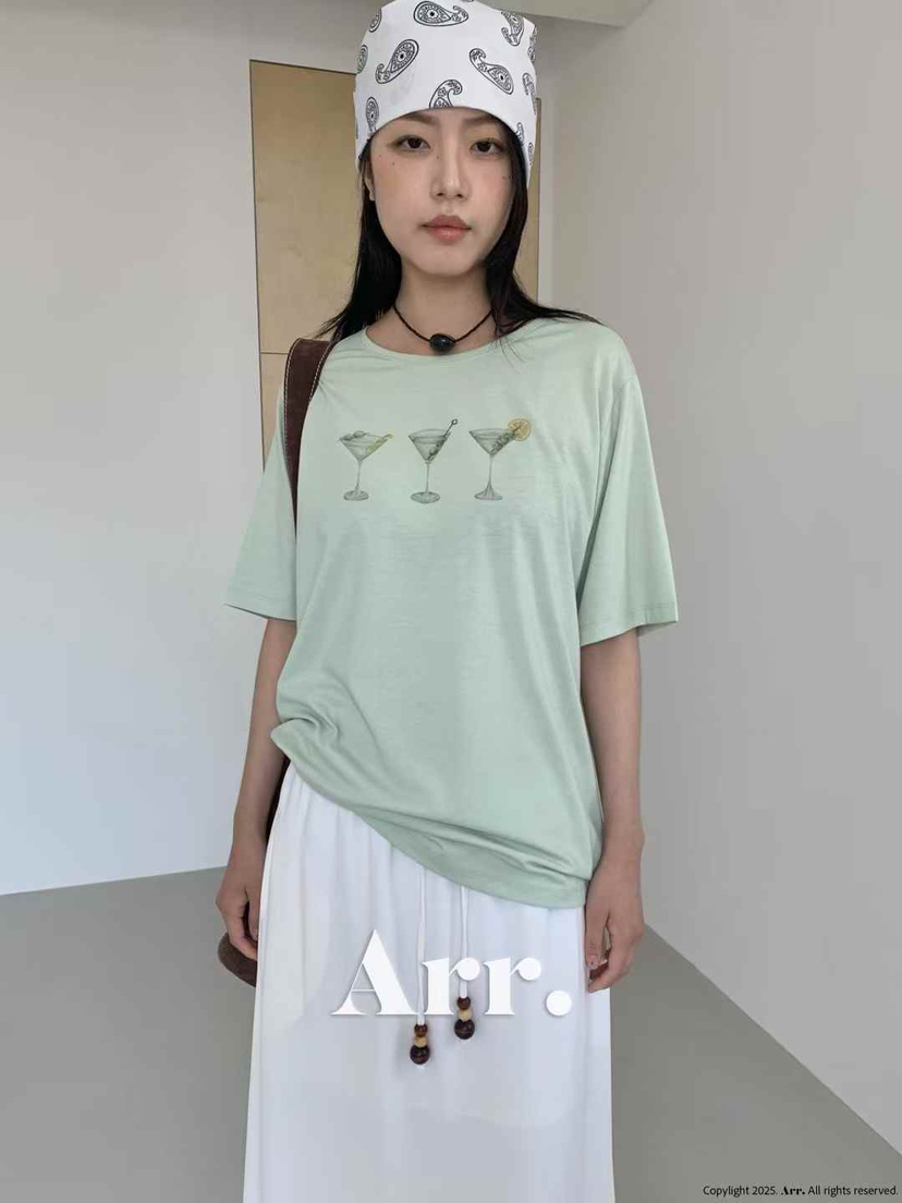 ARR韓國代購㊣女士新款熱賣25春夏人氣休閑職業時尚真品T恤ARRT恤