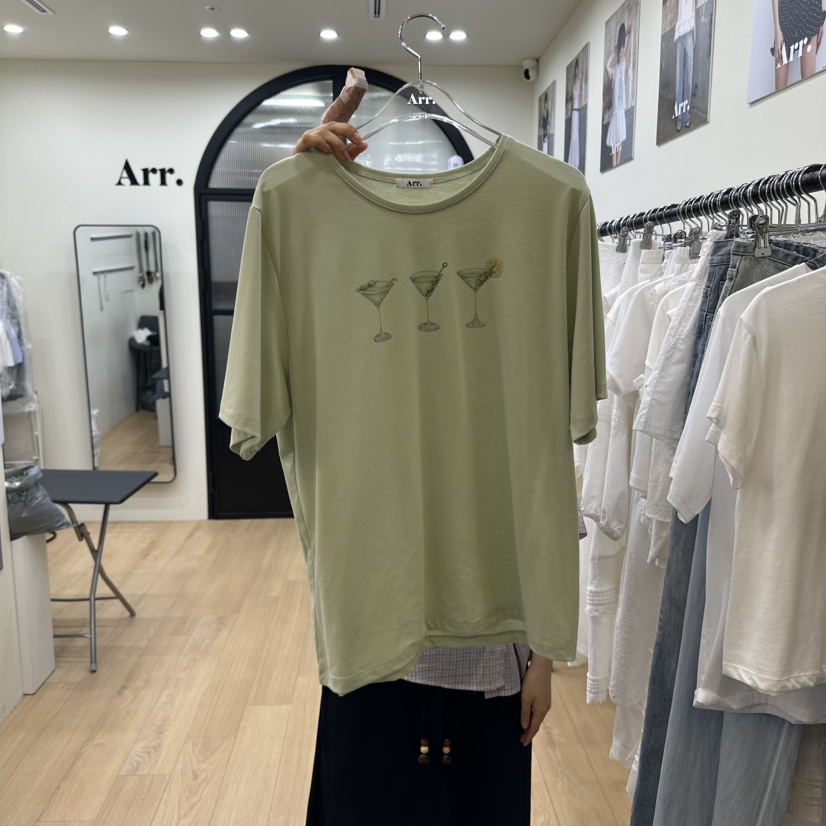 ARR韓國代購㊣女士新款熱賣25春夏人氣休閑職業時尚真品T恤ARRT恤圖色2