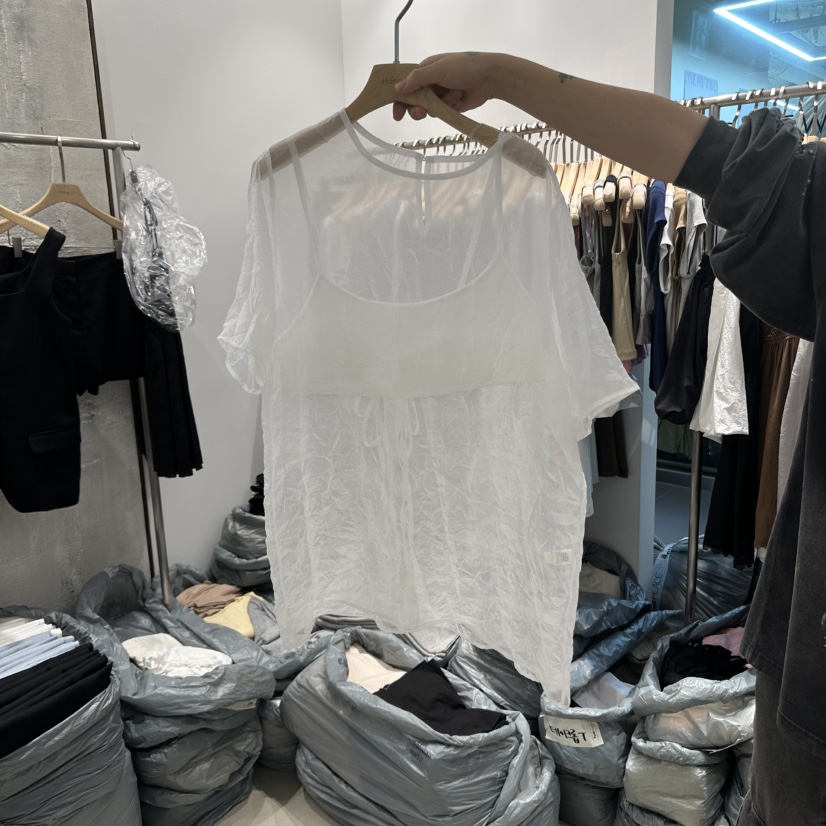 HONG.U韓國代購㊣女士新品人氣時尚熱賣25春夏職業套裝透明HONG.U套裝