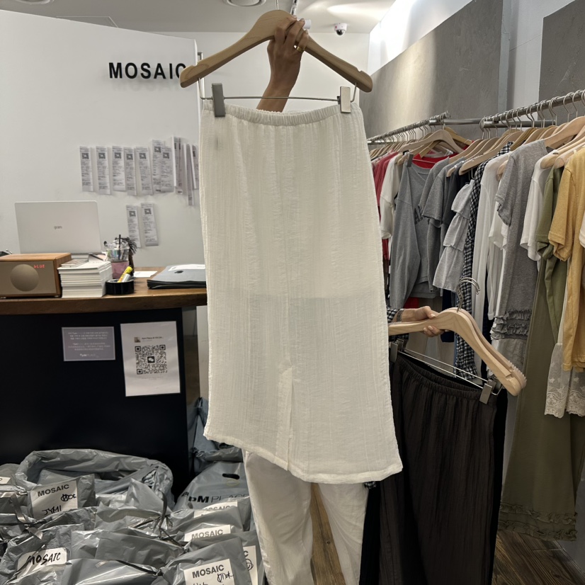 MOSAIC韓國代購㊣女裝新品25春夏休閑人氣熱賣時尚推薦長裙MOSAIC長裙