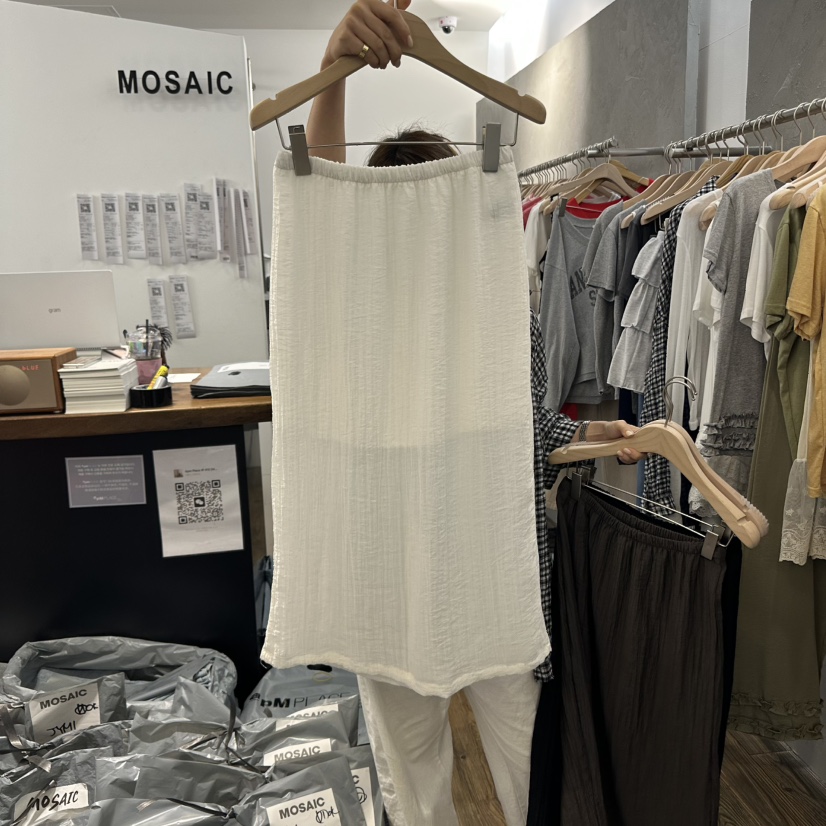 MOSAIC韓國代購㊣女裝新品25春夏休閑人氣熱賣時尚推薦長裙MOSAIC長裙