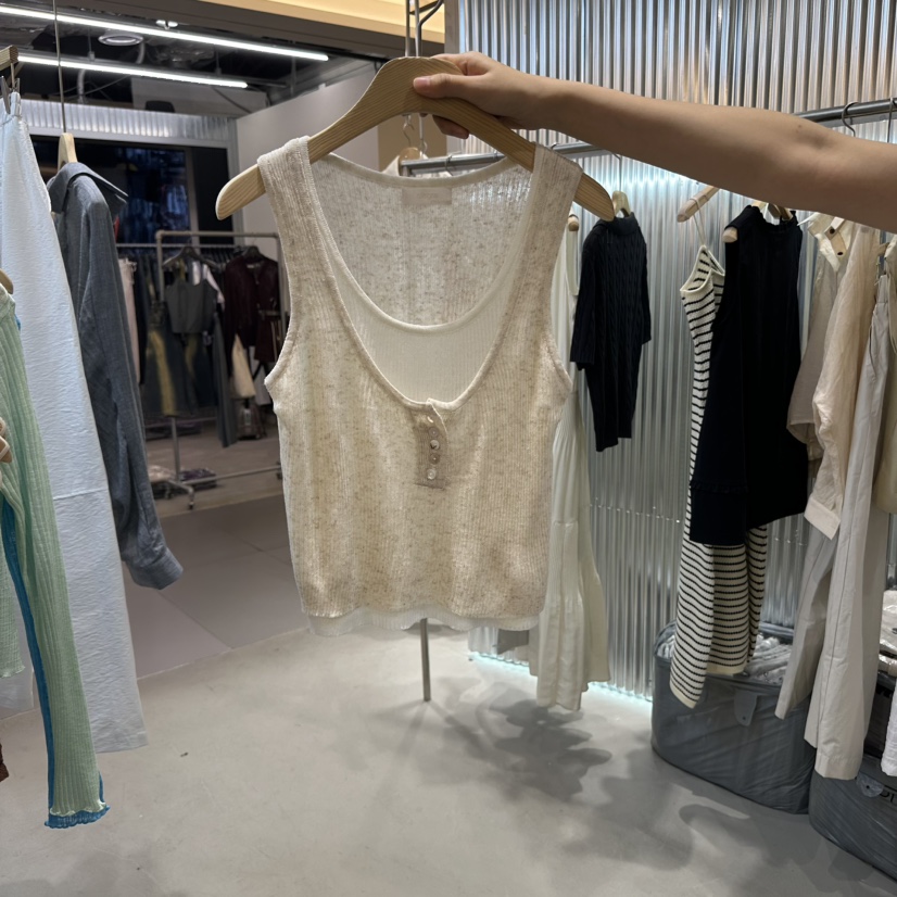 ALEGRE韓國直郵㊣女裝新款熱賣25春夏真品時尚吊帶背心雙層ALEGRE吊帶/背心