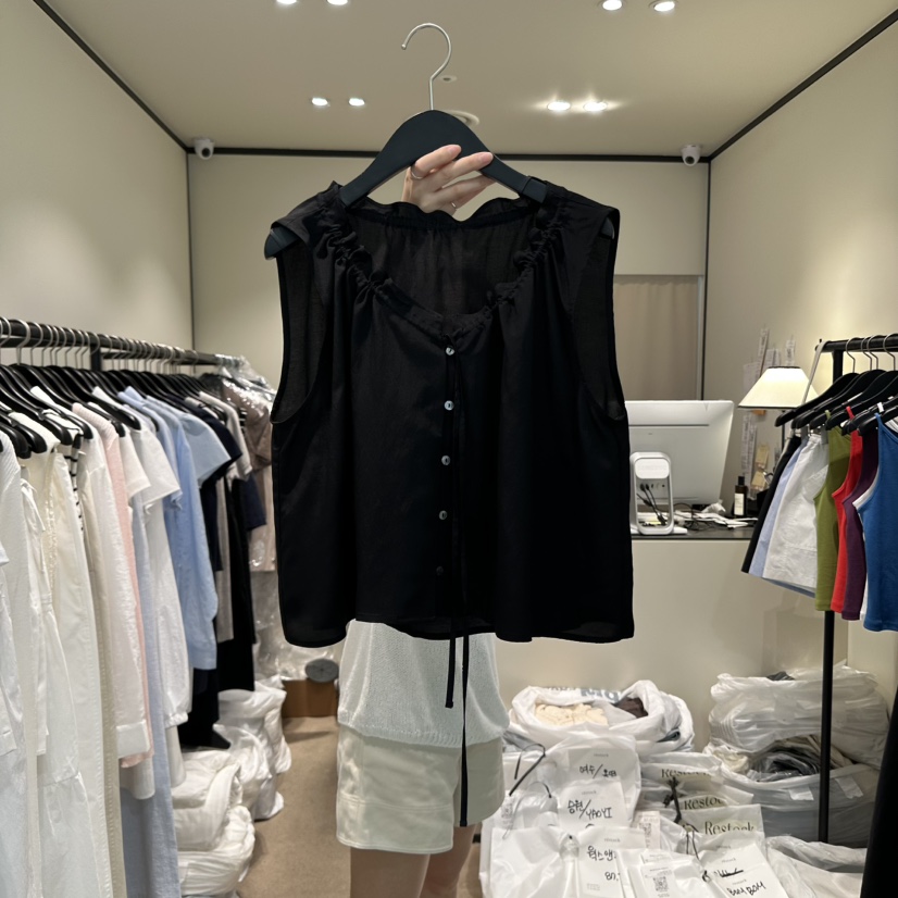 RE STOCK韓國代購㊣女士新品時尚推薦熱賣休閑真品吊帶背心RE STOCK吊帶/背心圖色2