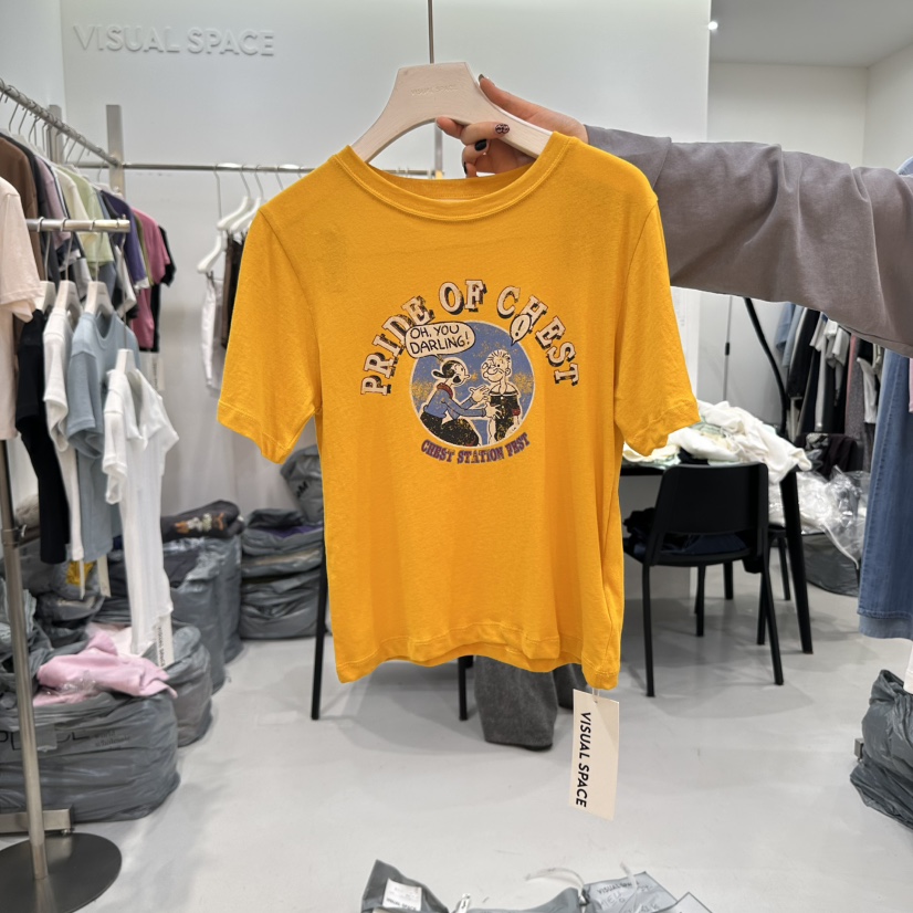 VISUAL SPACE東大門㊣代購女士新款熱賣25春夏T恤大力水手VISUAL SPACET恤圖色2