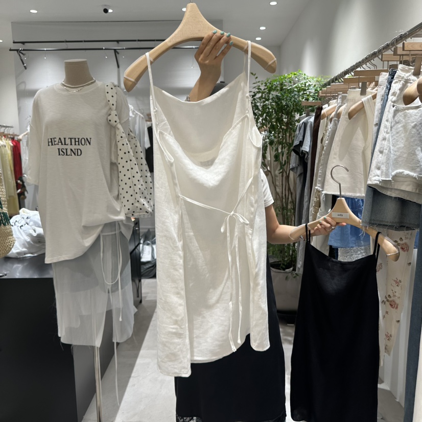 AYCE韓國直郵㊣女裝新品休閑真品人氣時尚25春夏吊帶背心亞麻101SHOWROOM/AYCE吊帶/背心