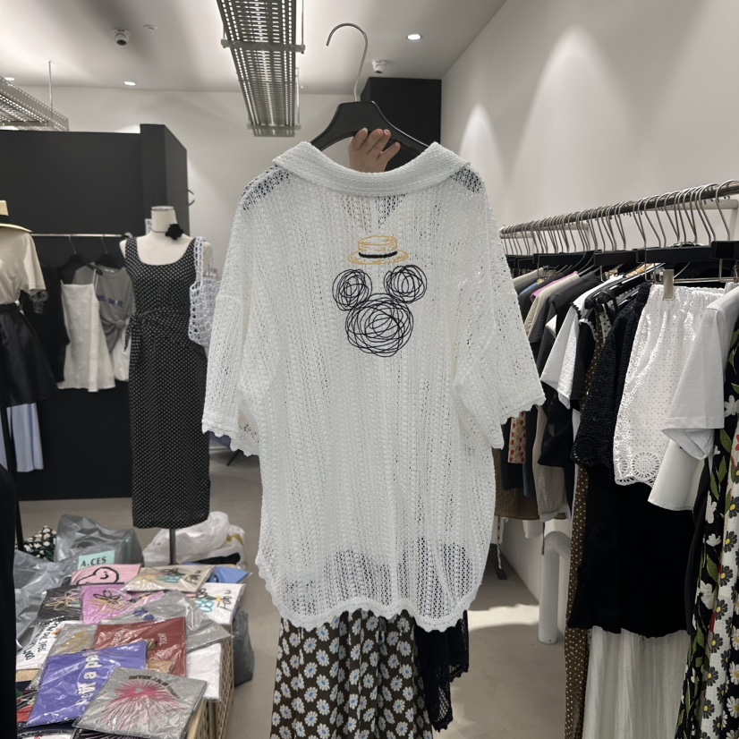A.CES東大門㊣代購女士新品真品熱賣25春夏襯衫蕾絲衫刺繡A.CES襯衫/蕾絲衫