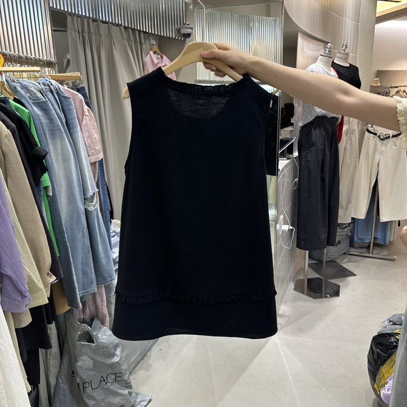 ALEGRE韓國直郵㊣女裝新品休閑職業熱賣人氣吊帶背心亞麻布ALEGRE吊帶/背心