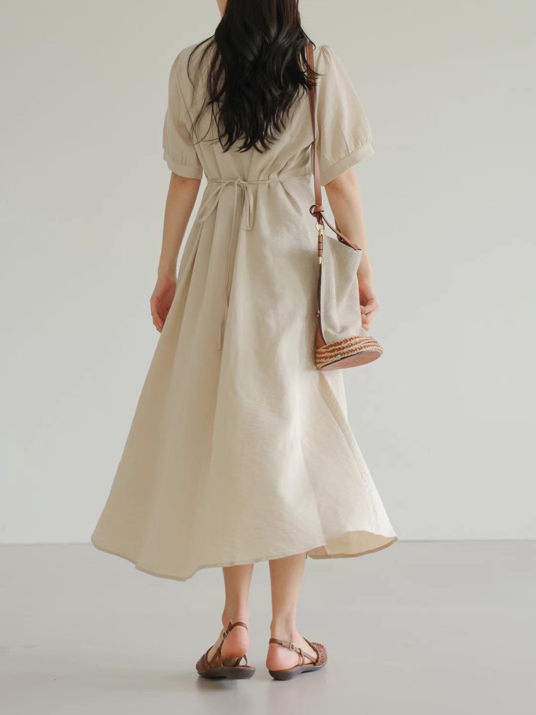 WHITE BEAR東大門㊣實拍女裝新品休閑25春夏職業真品連衣裙WHITE BEAR連衣裙