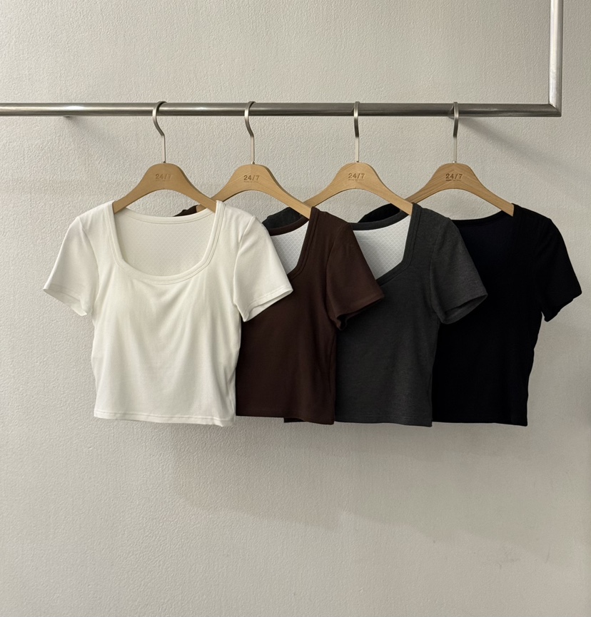 TWENTY FOUR SEVEN24-7韓國代購㊣女士新品25春夏時尚T恤TEWNTY FOUR SEVEN24-7T恤