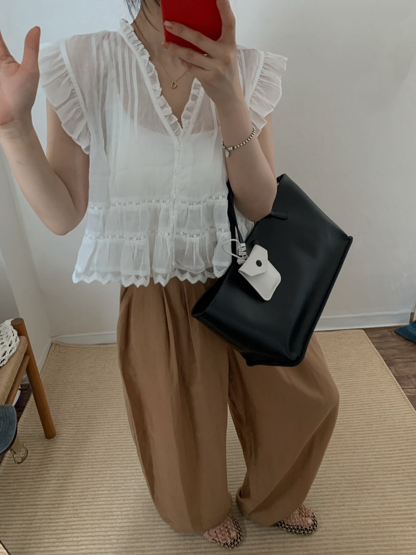 TWENTY FOUR SEVEN24-7韓國直郵㊣女士新品時尚襯衫蕾絲衫蕾絲TEWNTY FOUR SEVEN24-7襯衫/蕾絲衫