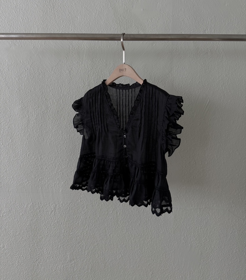 TWENTY FOUR SEVEN24-7韓國直郵㊣女士新品時尚襯衫蕾絲衫蕾絲TEWNTY FOUR SEVEN24-7襯衫/蕾絲衫圖色2