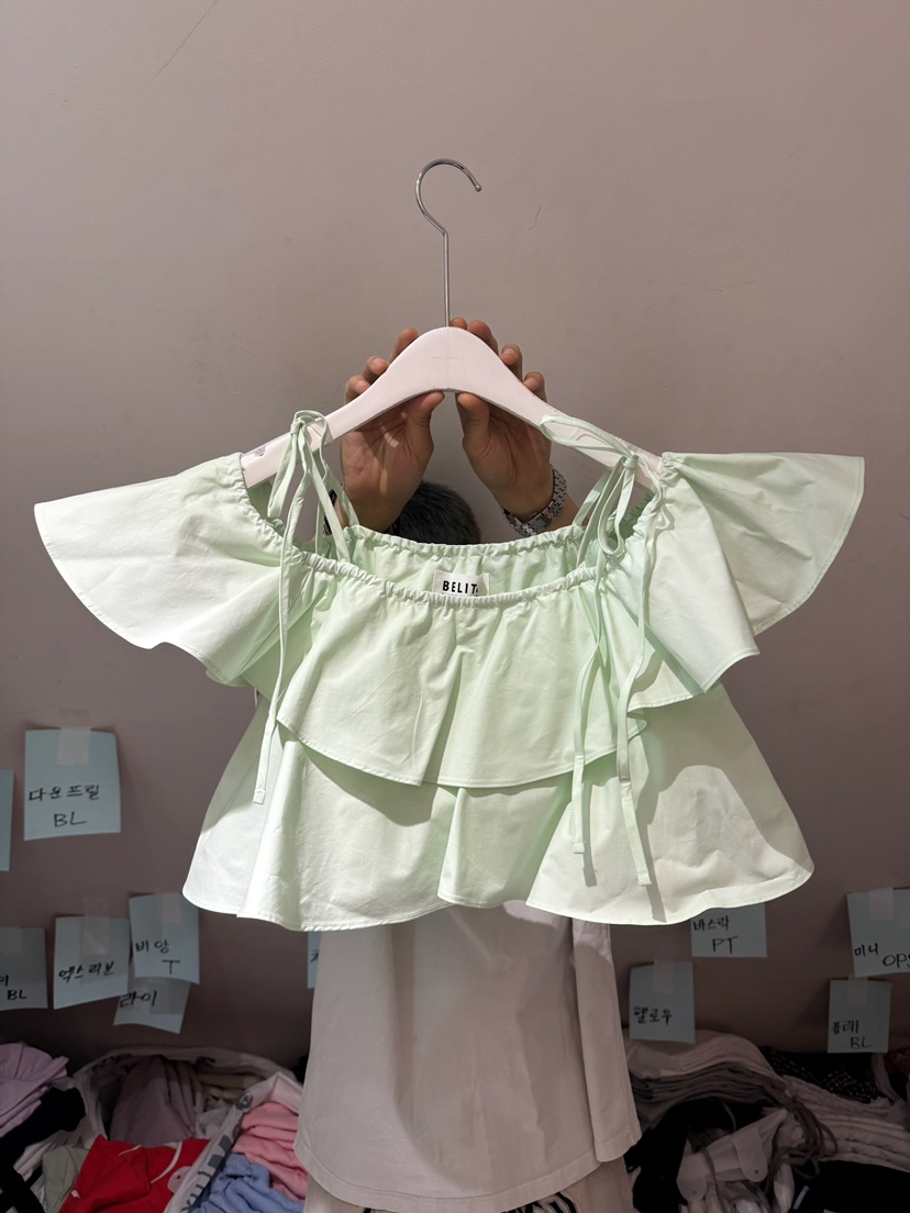 BELITA-L韓國代購㊣女士新品25春夏熱賣休閑職業襯衫蕾絲衫BELITA-L襯衫/蕾絲衫圖色2