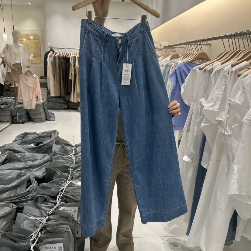 BLUEI-D韓國代購㊣女裝新品熱賣人氣25春夏推薦休閑牛仔褲Blue i-d牛仔褲