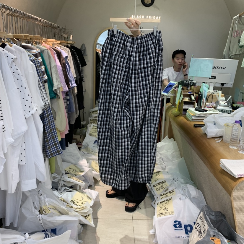 BLACKFRIDAY韓國代購㊣女裝新品熱賣25春夏職業人氣時尚休閑褲BLACK FRIDAY休閑褲