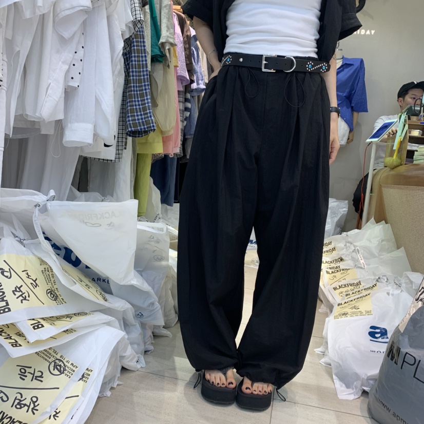BLACKFRIDAY韓國代購㊣女裝新品熱賣25春夏職業人氣時尚休閑褲BLACK FRIDAY休閑褲
