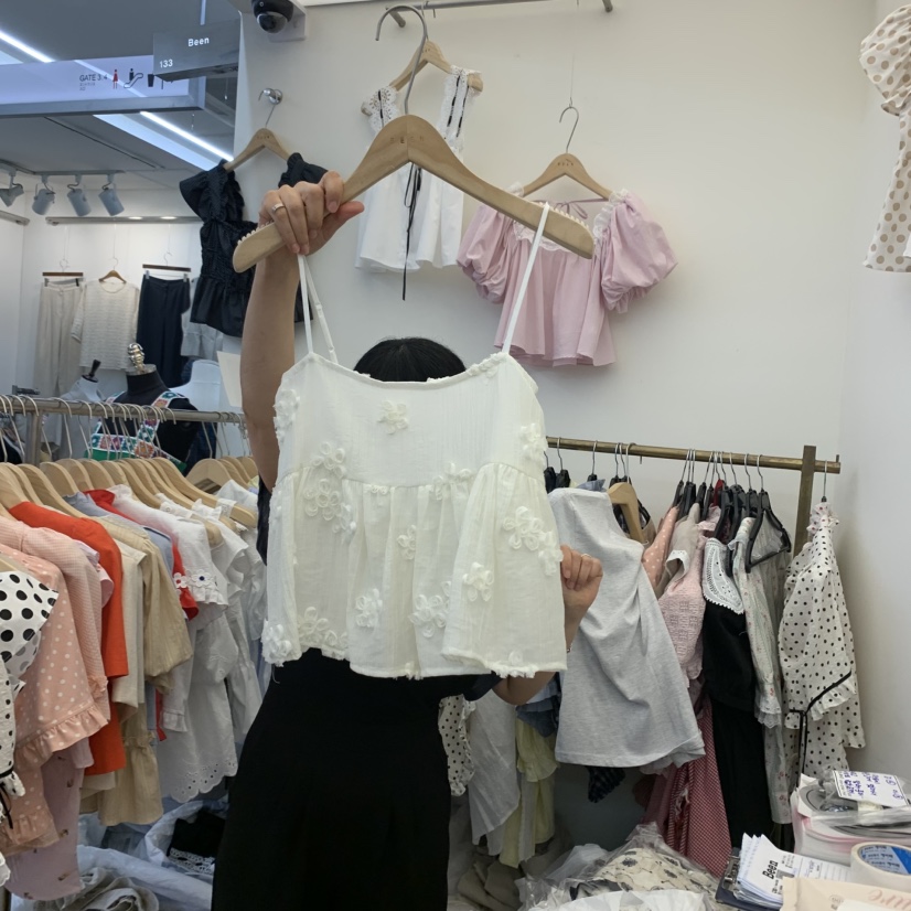 BEEN-A韓國代購㊣女士新款真品熱賣職業25春夏吊帶背心刺繡BEEN-A吊帶/背心