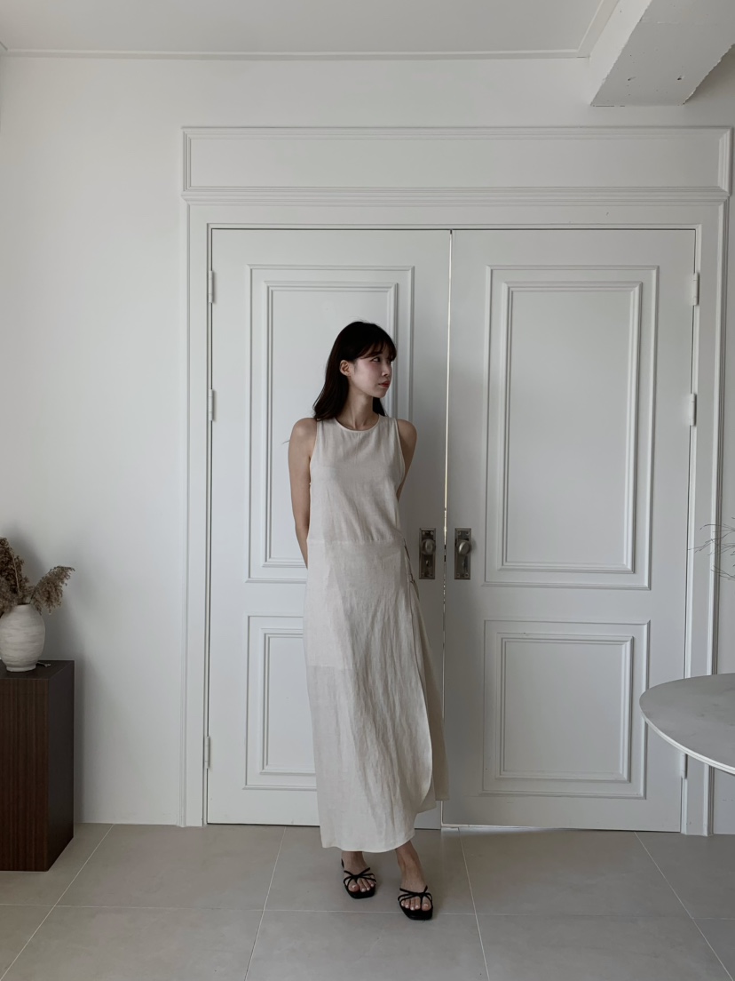 ALATE韓國代購㊣女士新品推薦真品人氣25春夏時尚連衣裙亞麻LEGACY連衣裙