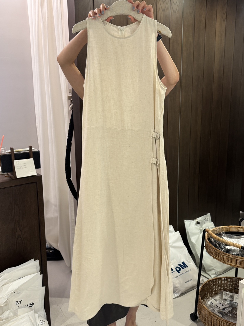 ALATE韓國代購㊣女士新品推薦真品人氣25春夏時尚連衣裙亞麻LEGACY連衣裙圖色2