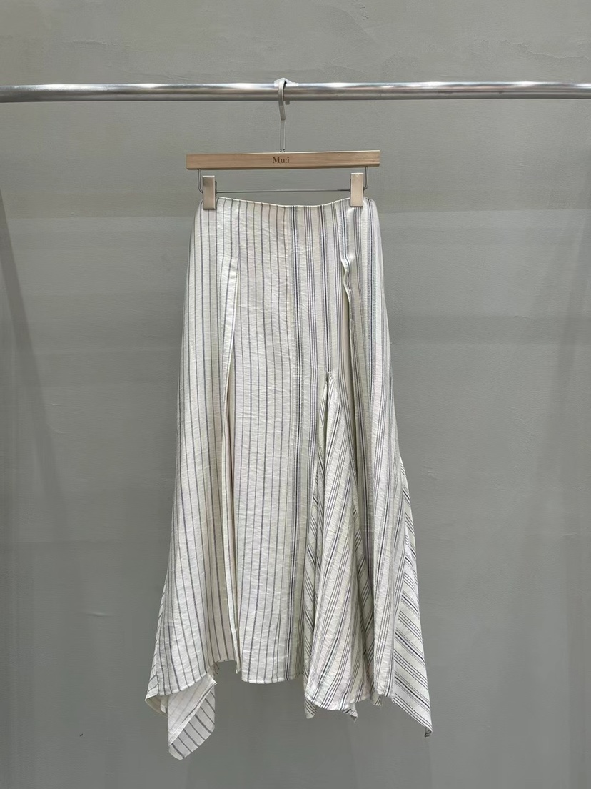 MU i韓國直郵㊣女士新品休閑真品熱賣人氣半身裙中短裙條紋Mu:i-Q半身裙/中短裙圖色1