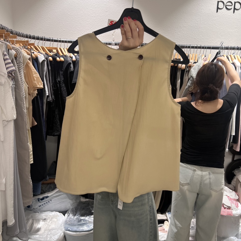 ALMOND PEPE東大門㊣實拍女士新款推薦職業25春夏吊帶背心ALMOND PEPE吊帶/背心