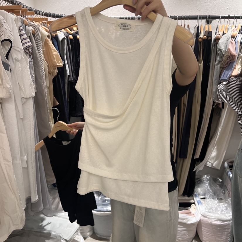 ALMOND PEPE韓國直郵㊣女士新品人氣職業熱賣時尚吊帶背心ALMOND PEPE吊帶/背心