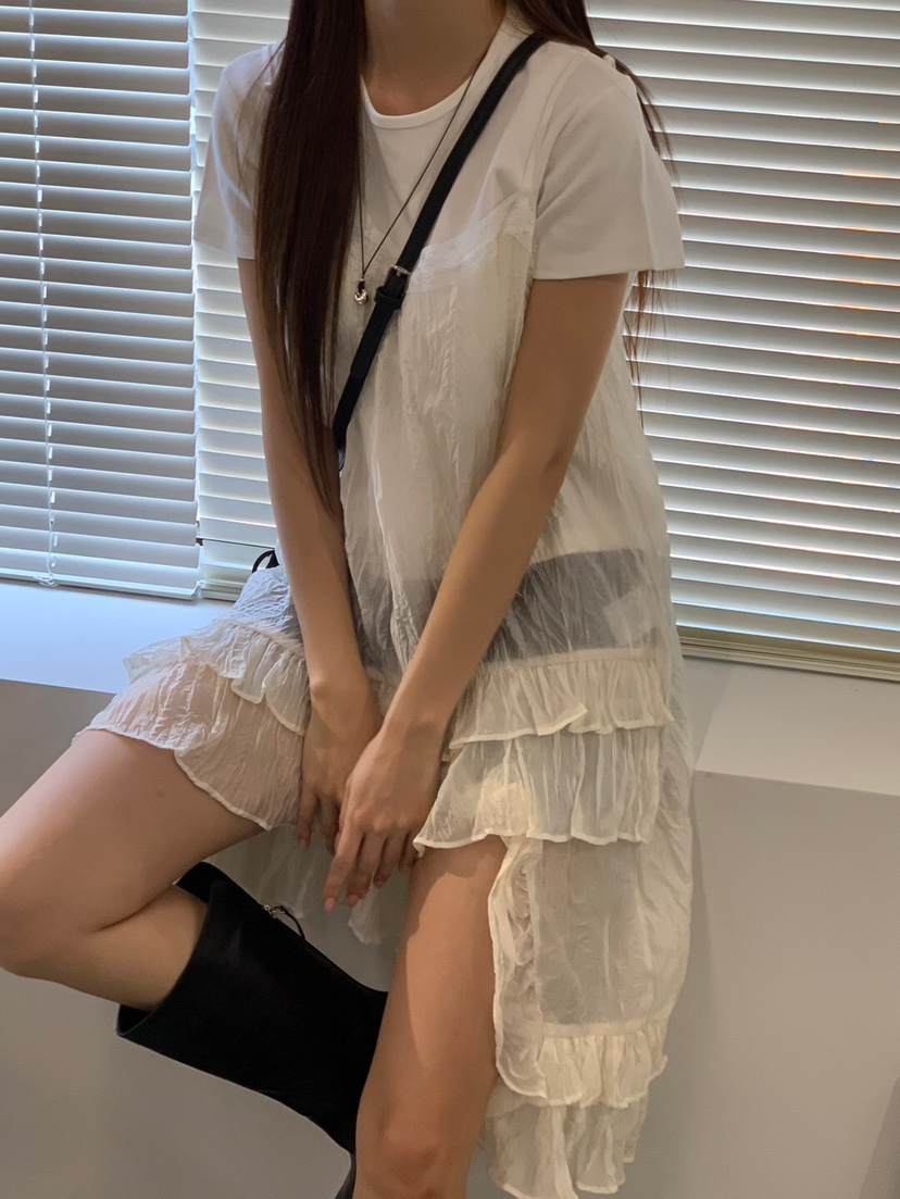 BIENBIEN東大門㊣實拍女士新品熱賣休閑時尚連衣裙荷葉邊蕾絲ir bien-P連衣裙