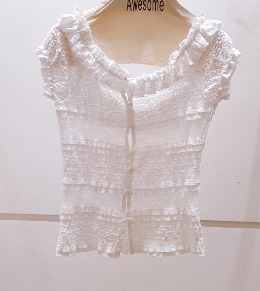 AWESOME-P東大門㊣實拍女士新品25春夏職業推薦襯衫蕾絲衫AWESOME-P襯衫/蕾絲衫